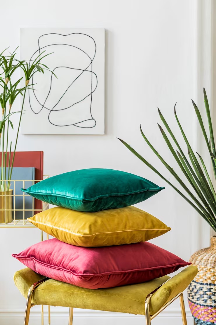 Cushions Covers Stylish Composition Creative Cozy Living Room Interior by Orient Uniforms for customers in Dubai, Abu Dhabi, Sharjah, Ajman and across the UAE